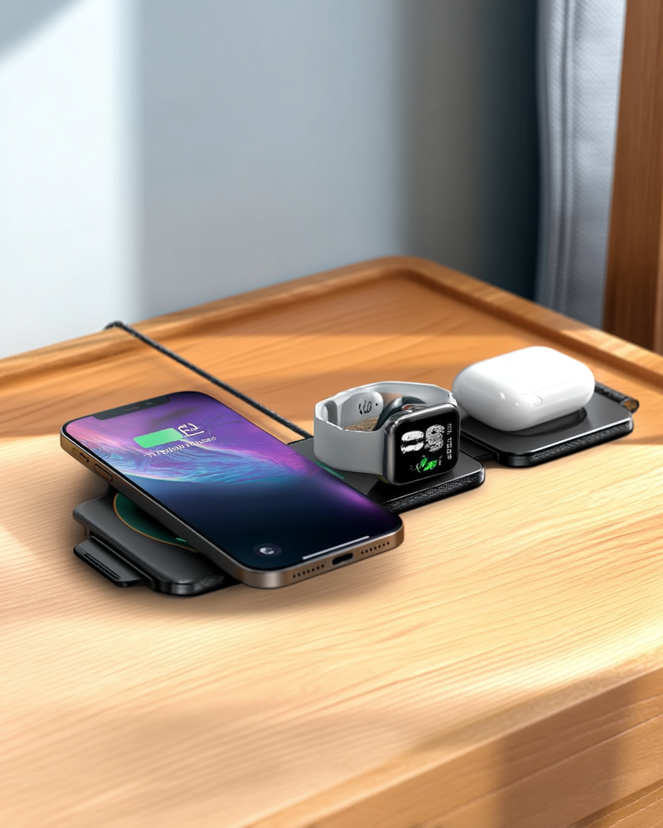 MURPISO 3-in-1 foldable magnetic wireless charging station